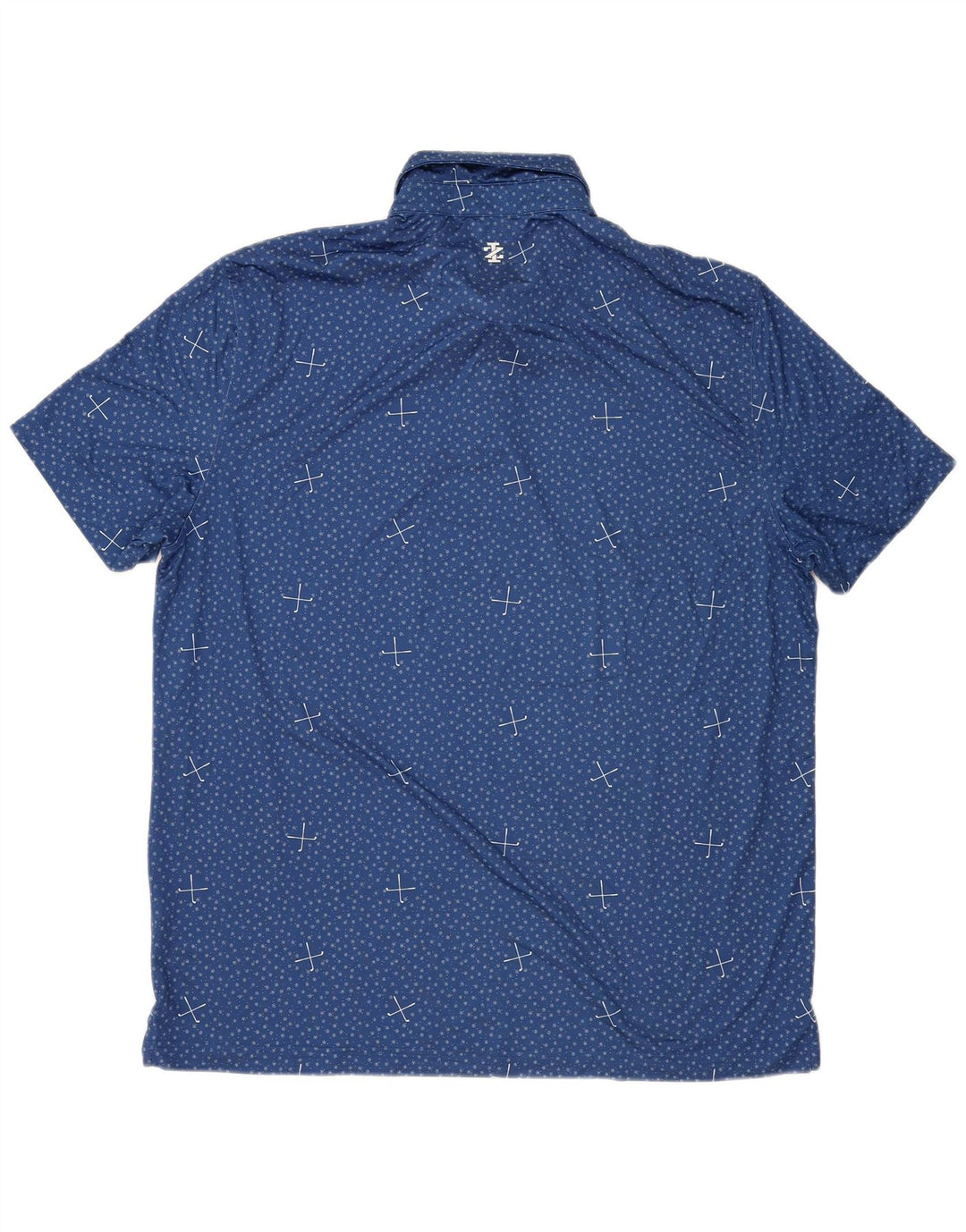 Camisa polo masculina IZOD grande poliéster manchado azul