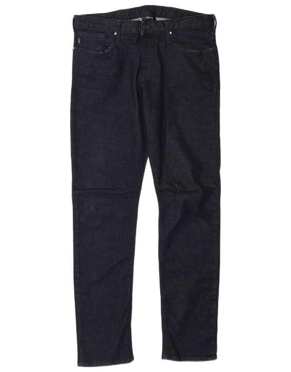 Armani Mens Slim Jeans W32 L32 Navy Blue Cotton