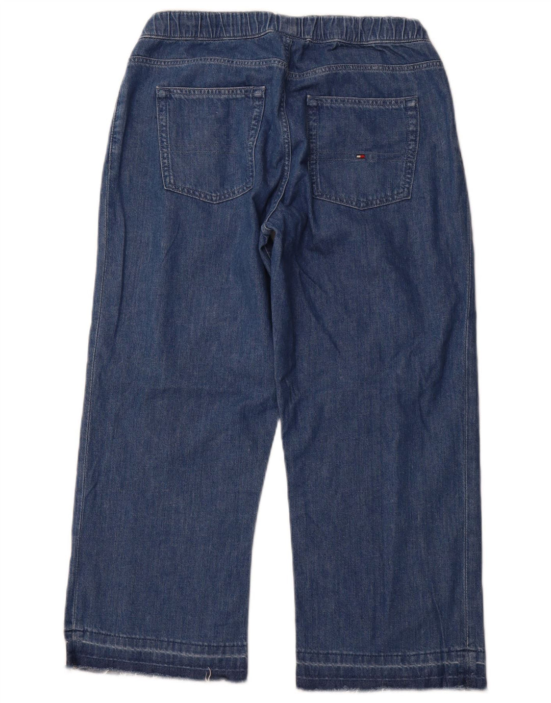 TOMMY HILFIGER Meninas Capri Wide Leg Jeans 15-16 Anos W28 L23 Azul Algodão