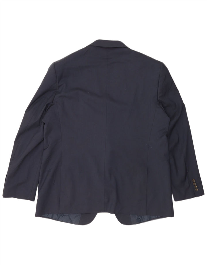 Jaqueta blazer masculina de 2 botões Marks & Spencer Reino Unido 48 2XL azul marinho poliéster