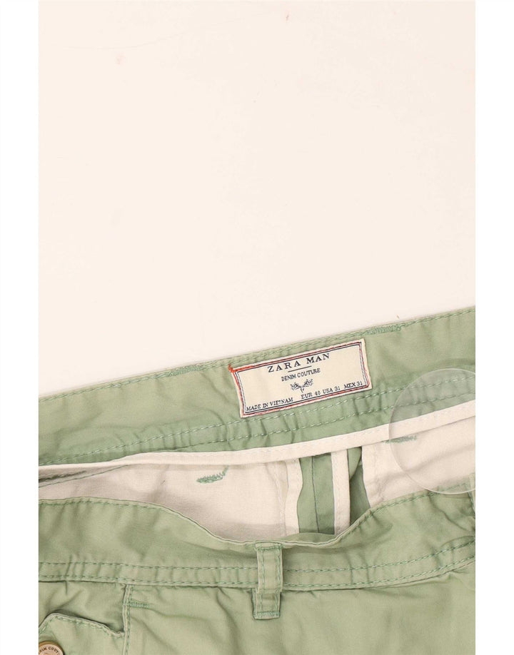 Zara Mens Chino Shorts EU 40 Médio W31 Verde
