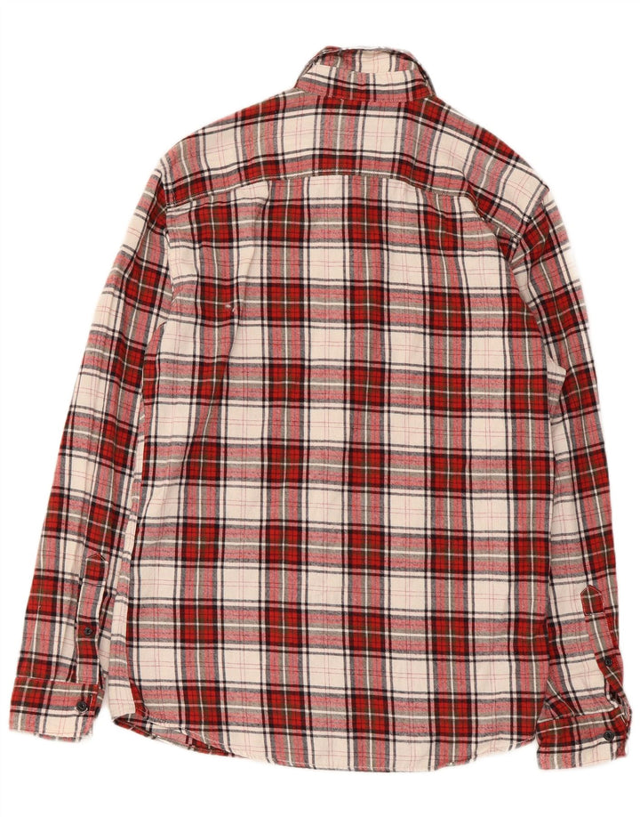 Camisa masculina de flanela Jack & Jones de algodão xadrez vermelho médio