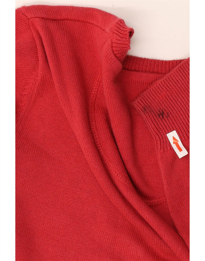 Suéter masculino Marks & Spencer Blue Harbor Boat Neck Jumper pequeno algodão vermelho
