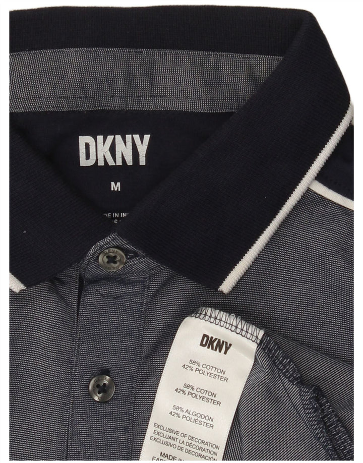 Camisa polo masculina DKNY médio algodão azul marinho