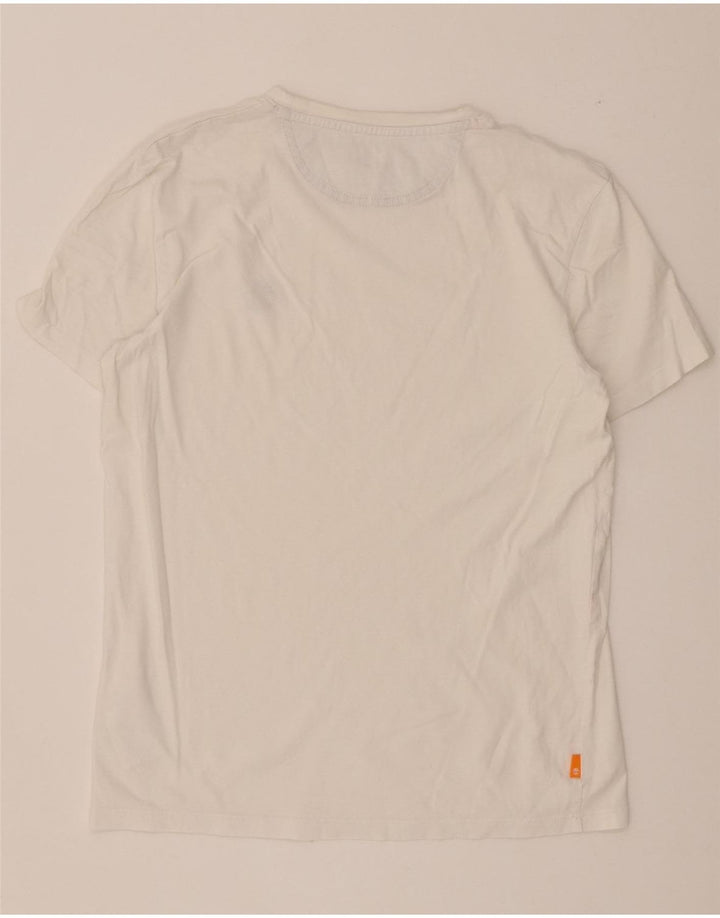 Camiseta masculina Timberland Slim Fit Top Médio Algodão Branco