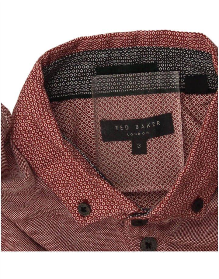 Camisa polo masculina Ted Baker tamanho 3 médio Borgonha Modal