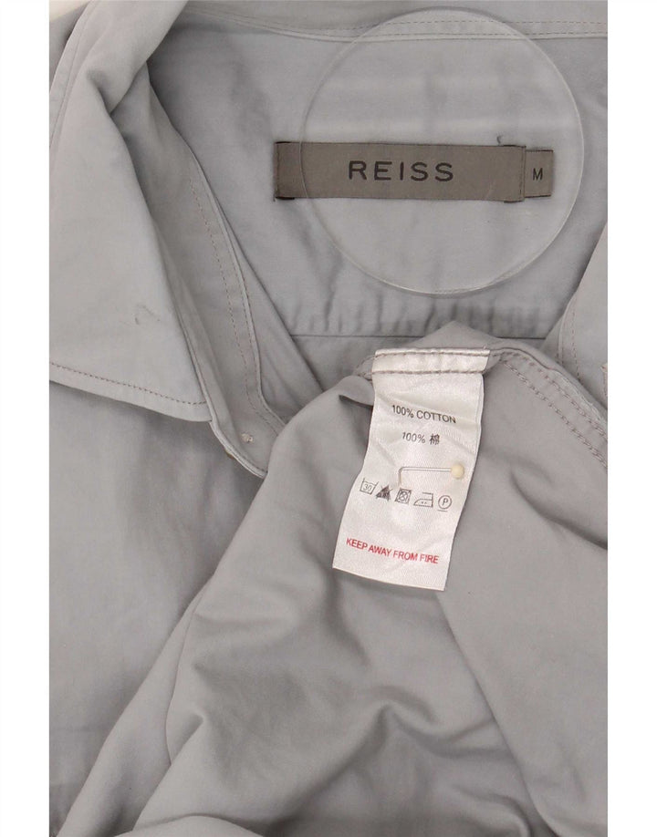 Camisa militar masculina Reiss algodão cinza médio