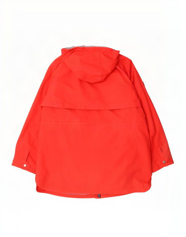 Joules Womens Hooded Oversized Rain Jacket UK 18 XL Red Cotton