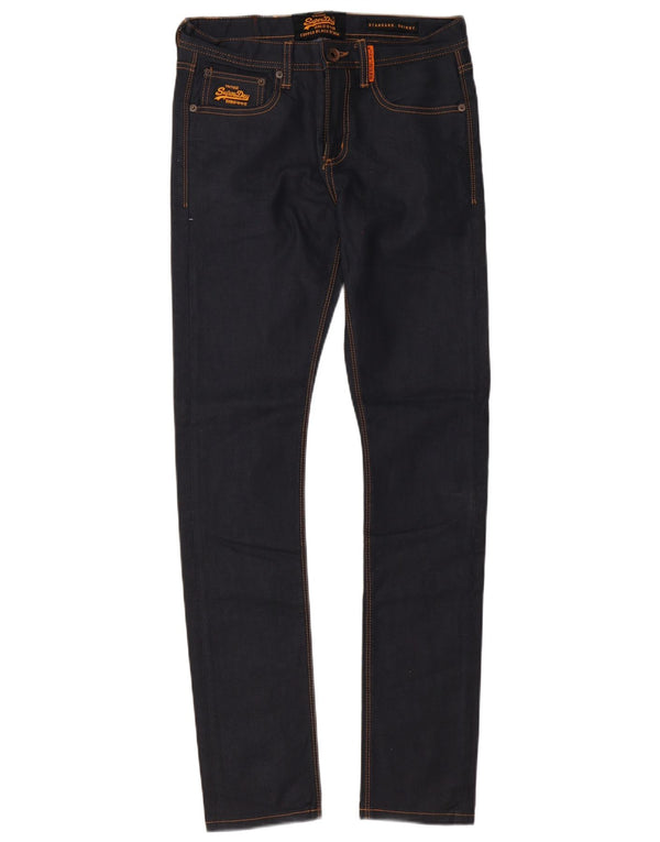 Superdry Mens Jeans Skinny Padrão W30 L32 Azul Marinho Algodão