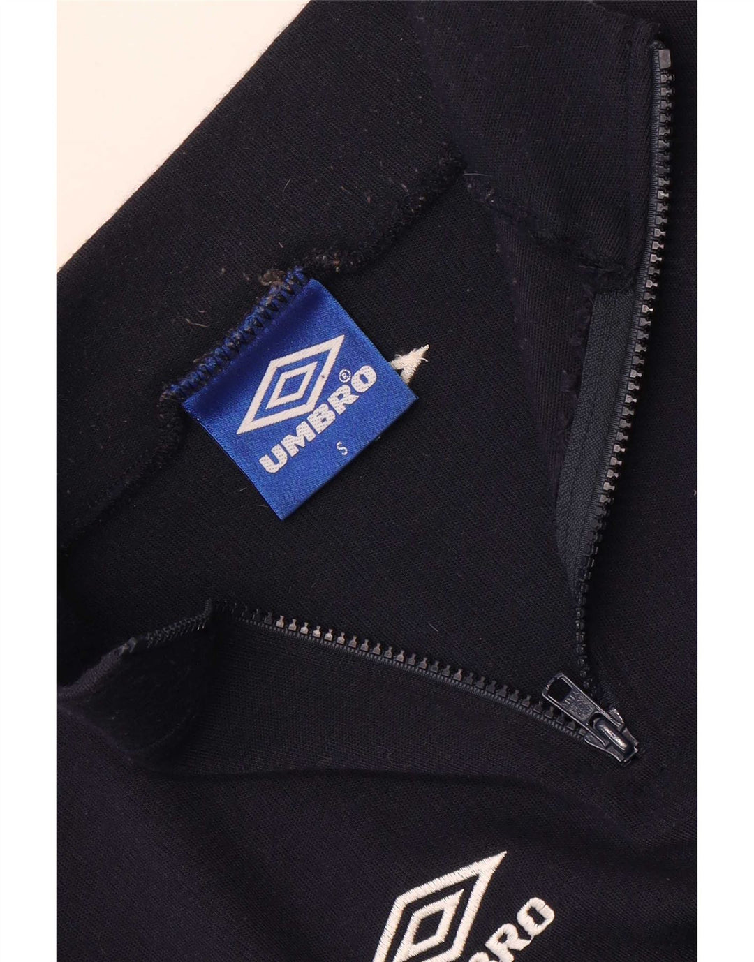 Moletom masculino Umbro com zíper e gola pequena azul marinho