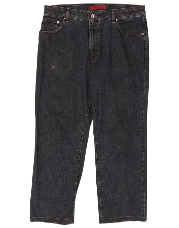 Pierre Cardin Masculino Dijon Straight Jeans W38 L27 Azul Marinho Algodão