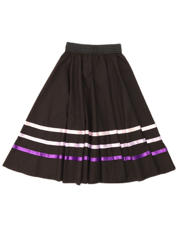 Saia Vintage Meninas A-Line 9-10 Anos W20 Listrada Preta