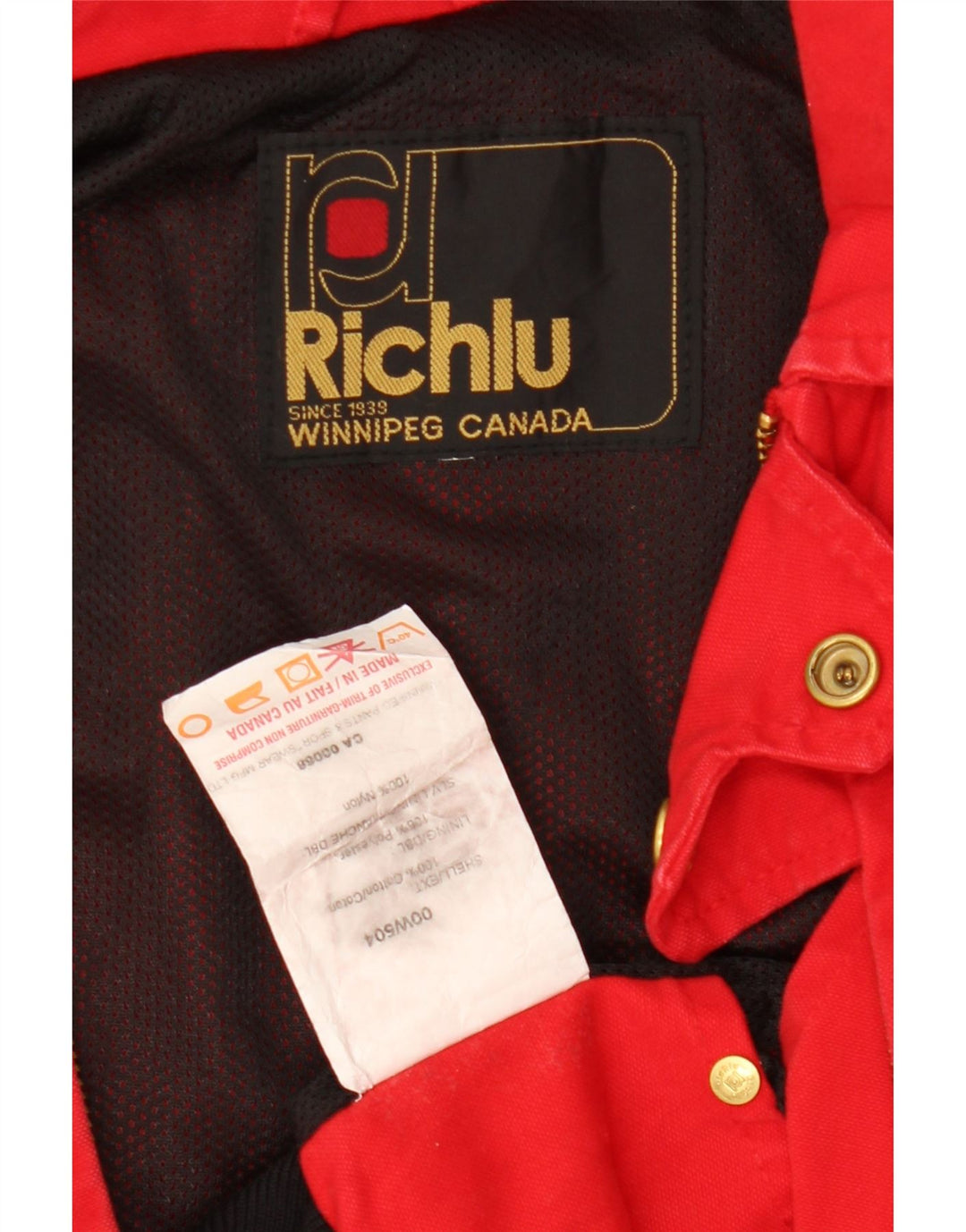 Jaqueta bomber feminina Richlu UK 12 algodão colorblock vermelho médio