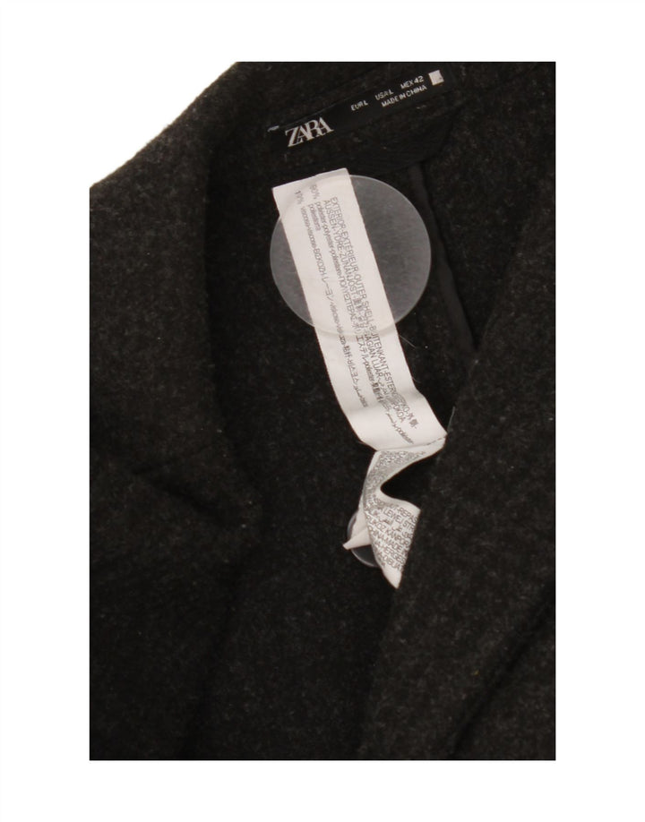 Sobretudo masculino Zara UK 40 grande poliéster preto