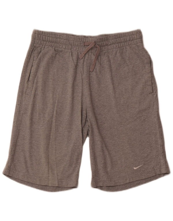 Shorts esportivos masculinos NIKE médio cinza algodão
