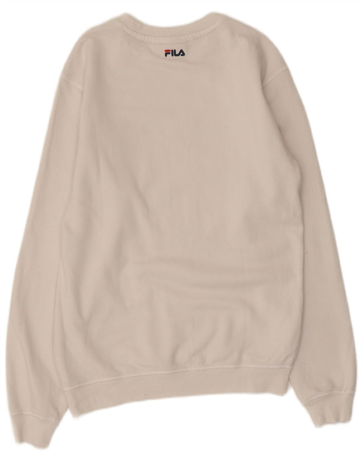 FILA Mens Graphic Moletom Jumper XS Algodão Branco