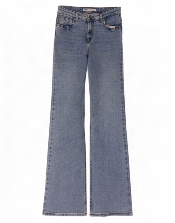 Zara Mens Bootcut Jeans EU 38 Pequeno W28 L34 Azul Algodão
