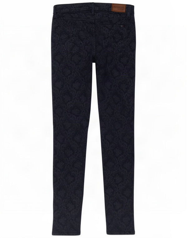 Tommy Hilfiger Womens Skinny Jeans W27 L32 Azul Marinho Floral Algodão