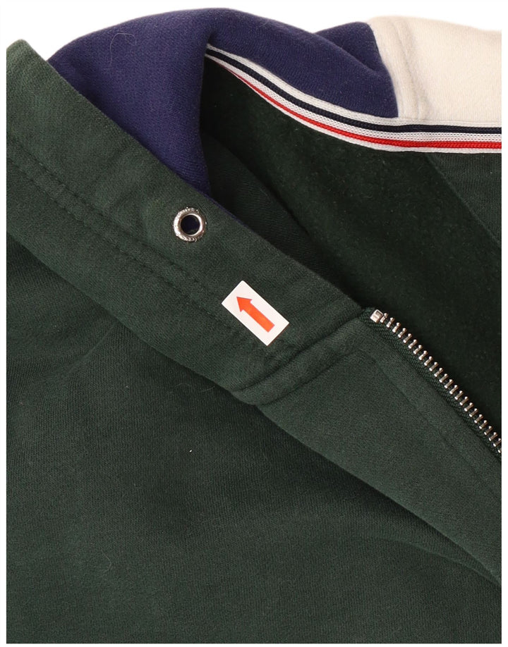 Suéter masculino com capuz e zíper TOMMY HILFIGER algodão verde médio