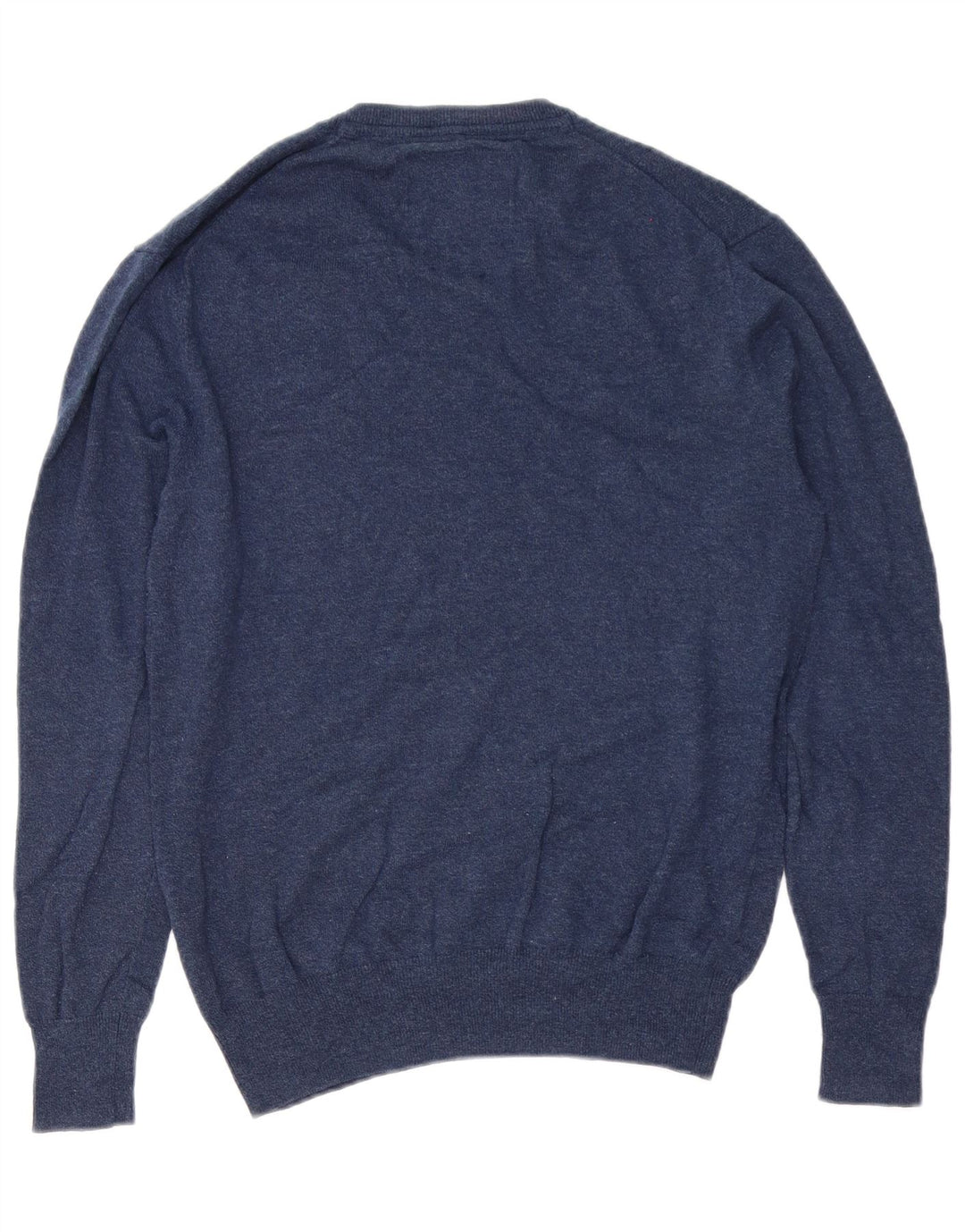 Suéter masculino Superdry com decote em V, algodão azul marinho médio