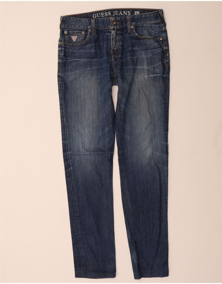GUESS Mens Slim Jeans W30 L31 Azul Algodão
