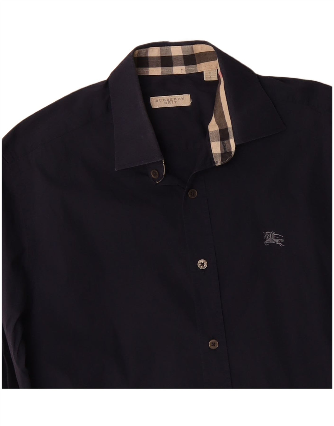 Camisa masculina Burberry pequena azul marinho