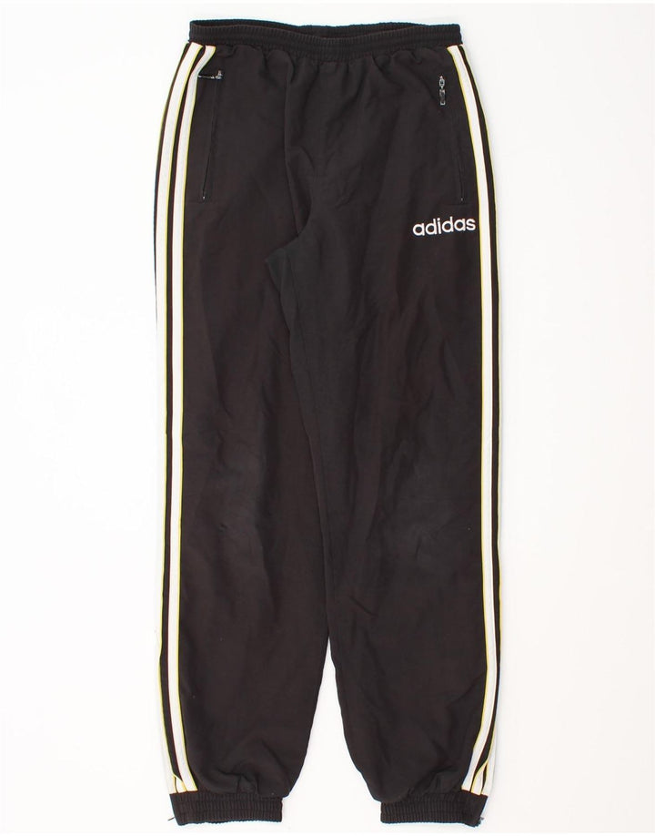 Calça de treino masculina Adidas Joggers UK 38/40 poliéster preto médio