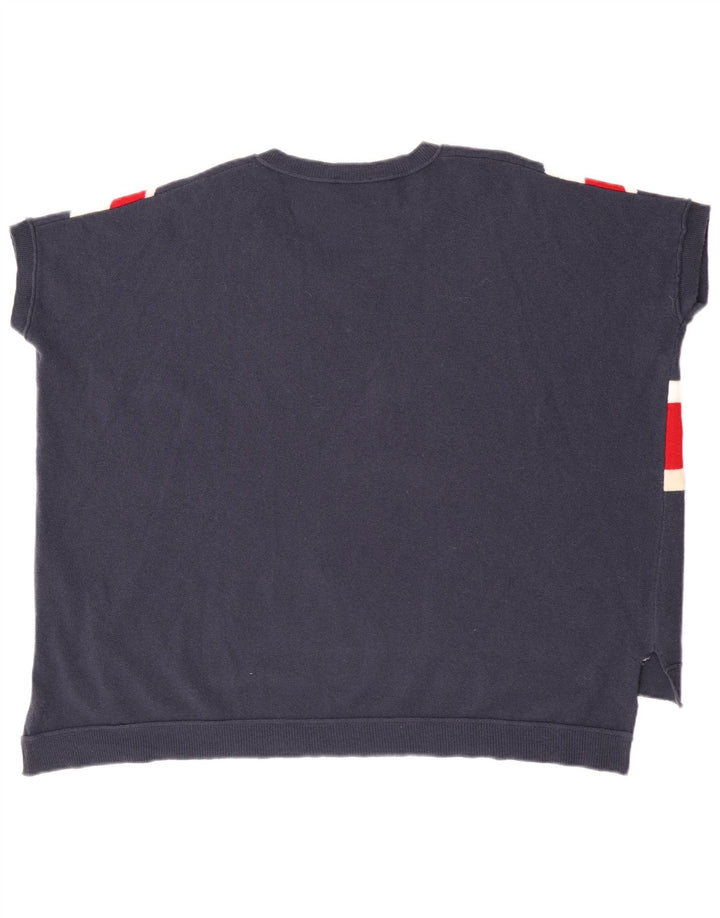 Sisley Womens Inglaterra Colete Oversized Regata Tamanho Único Lã Azul