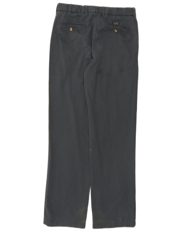Calça masculina de terno reto Marks & Spencer W32 L33 algodão cinza