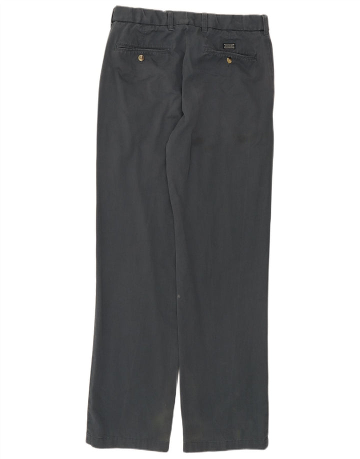 Calça masculina de terno reto Marks & Spencer W32 L33 algodão cinza