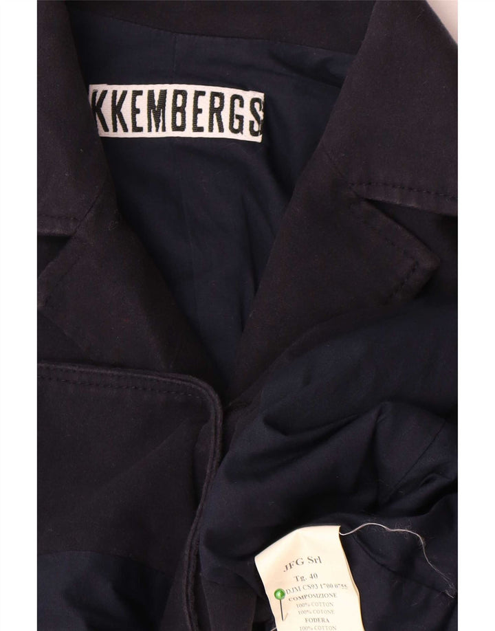 Jaqueta blazer feminina de 3 botões Bikkembergs IT 40 algodão azul marinho pequeno