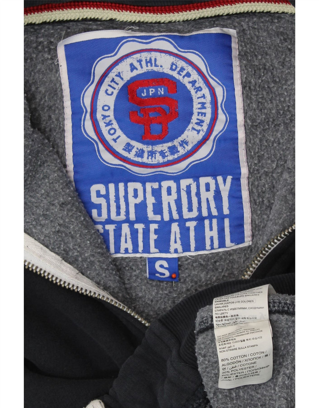 SUPERDRY moletom gráfico masculino jumper pequeno algodão azul marinho