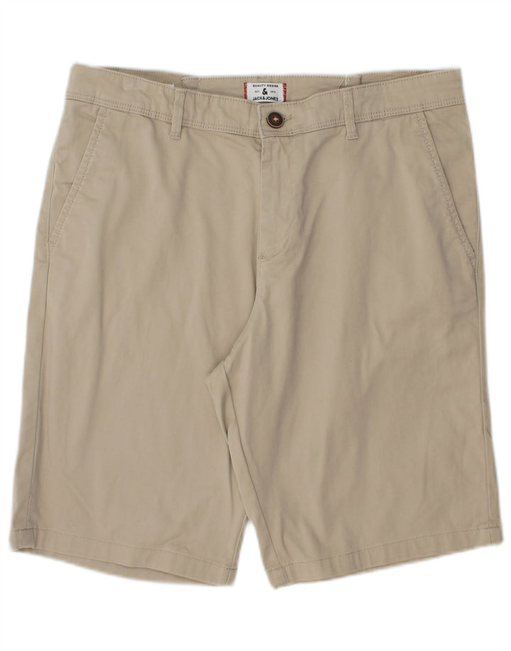 JACK & JONES Mens Chino Shorts Grande W32 Algodão Bege