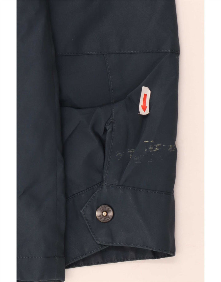 Jaqueta corta-vento masculina com capuz Marks & Spencer Reino Unido 38 poliéster azul médio
