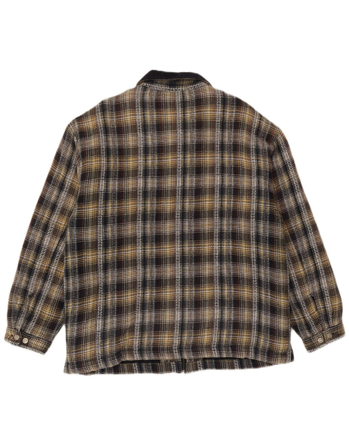 Jaqueta bomber masculina S.Oliver UK 40 grande algodão xadrez multicolorido