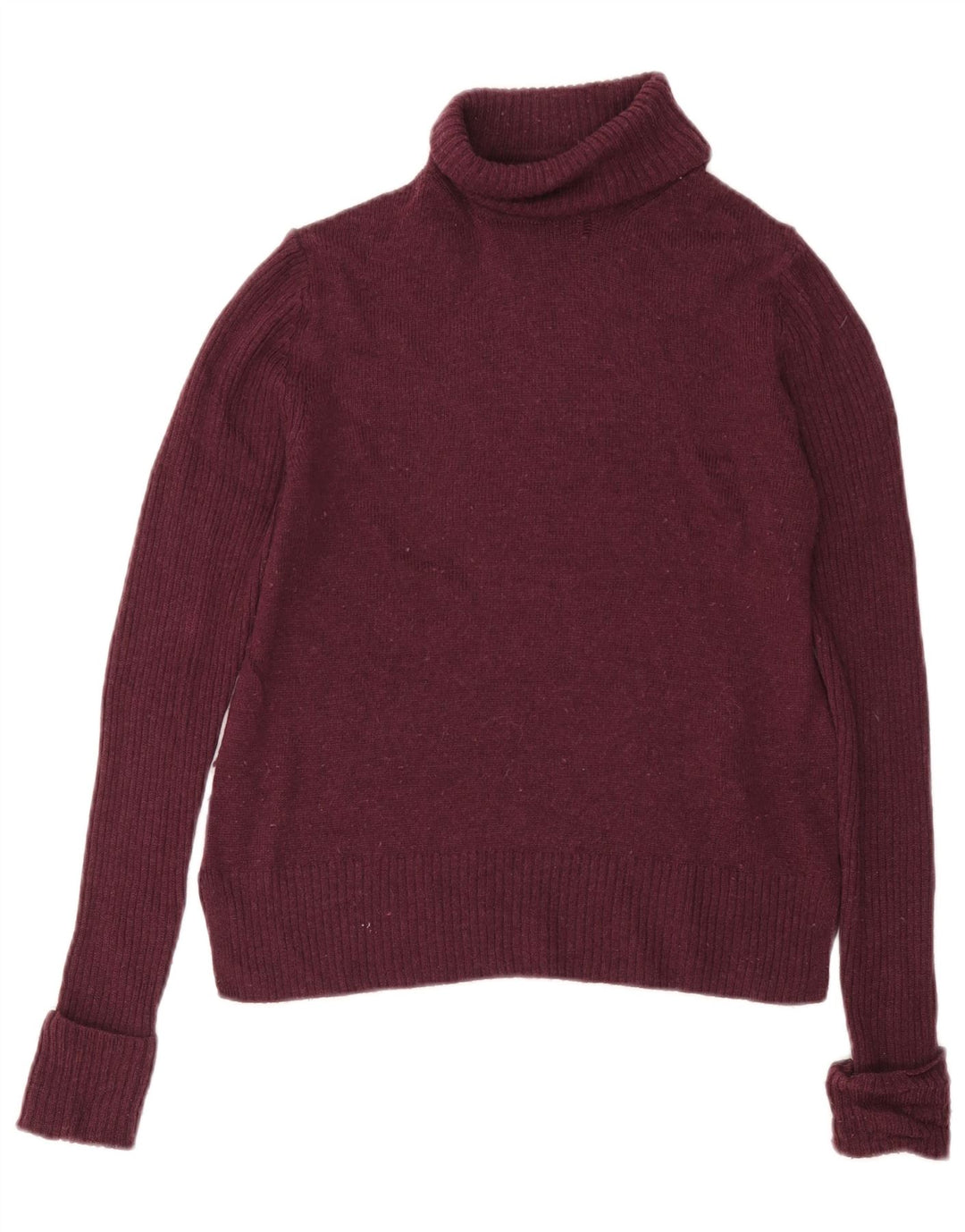 Suéter feminino Marks & Spencer com gola redonda Reino Unido 12 lã média cor de vinho
