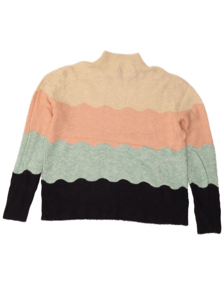 Suéter feminino Oasis com gola tartaruga Reino Unido 16 grande multicolorido
