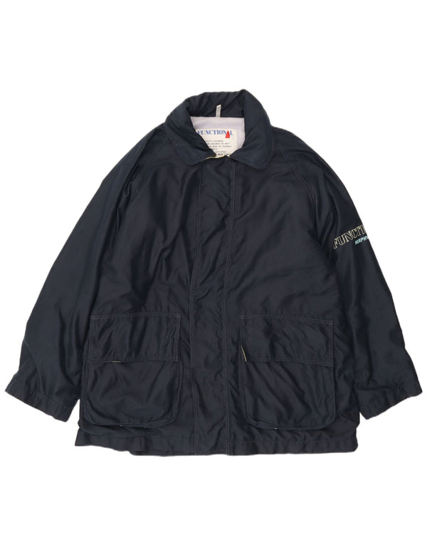 Jaqueta corta-vento masculina Murphy & Nye gráfico Reino Unido 42 XL azul marinho poliéster