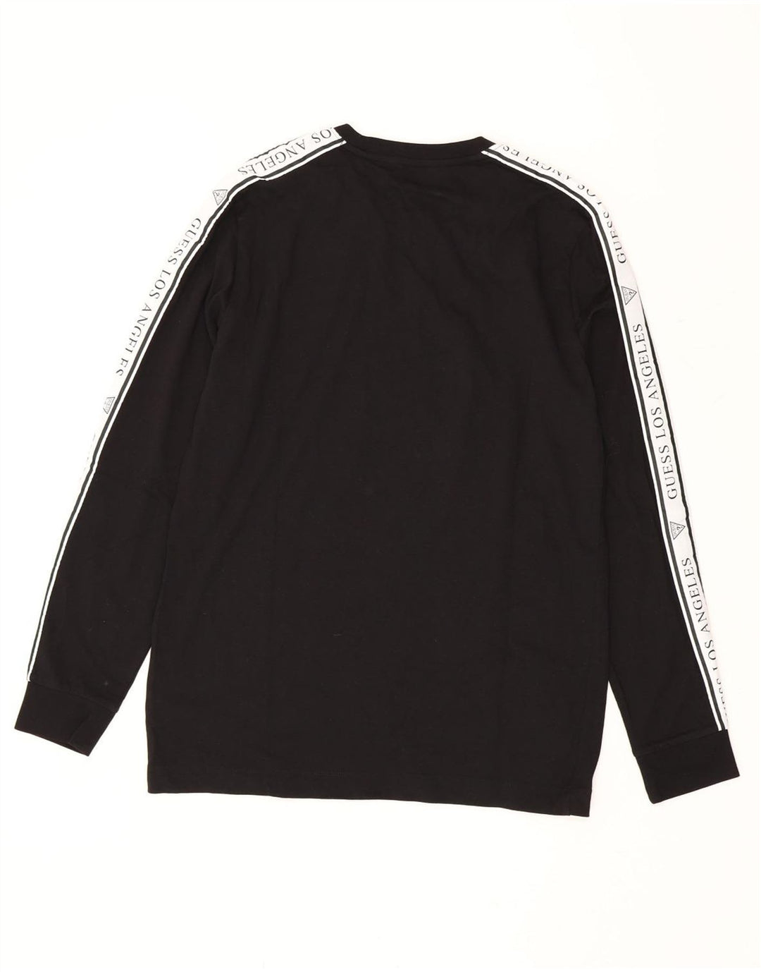 Top gráfico masculino GUESS manga comprida médio preto colorblock algodão