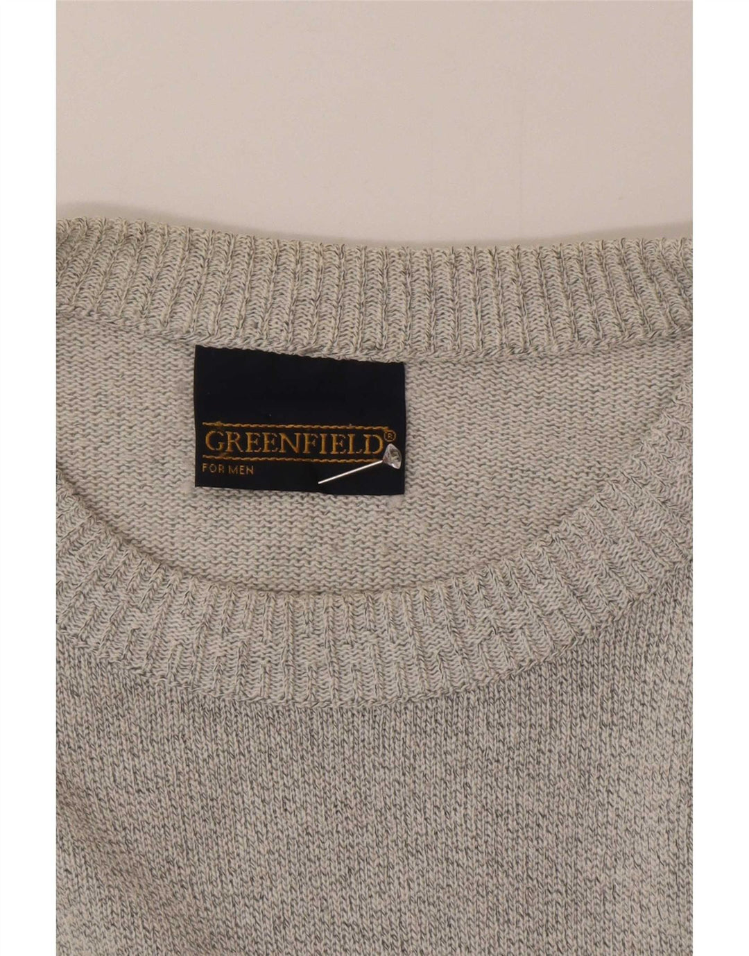 Suéter masculino Greenfield com gola canoa grande cinza geométrico