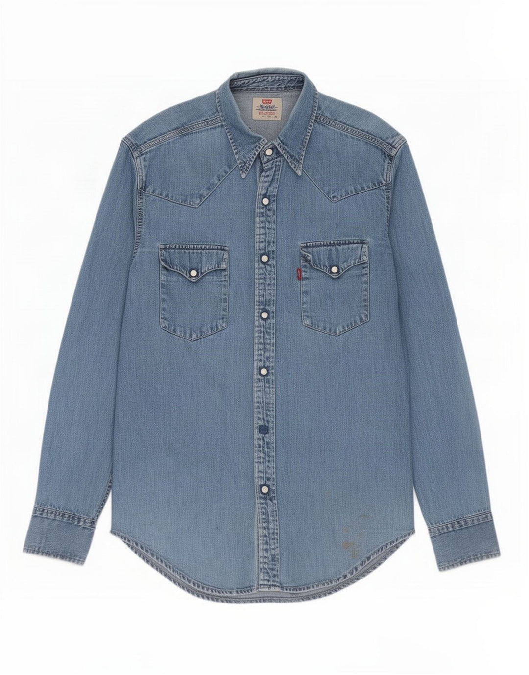 Camisa jeans masculina Levi's de algodão azul médio