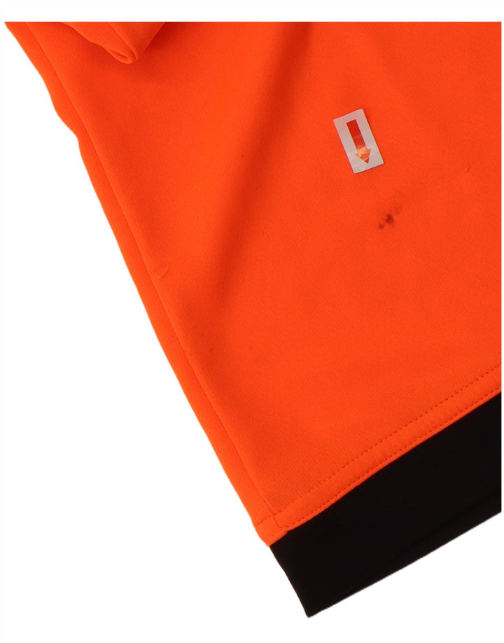 Camiseta Adidas Menino Climalite Top 9-10 Anos Laranja Colorblock Poliéster