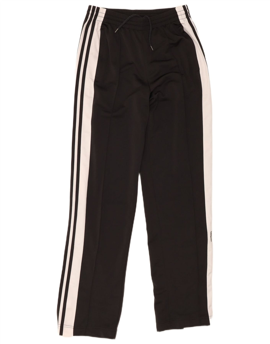 Calça de treino feminina Adidas UK 8 pequena preta colorblock poliéster