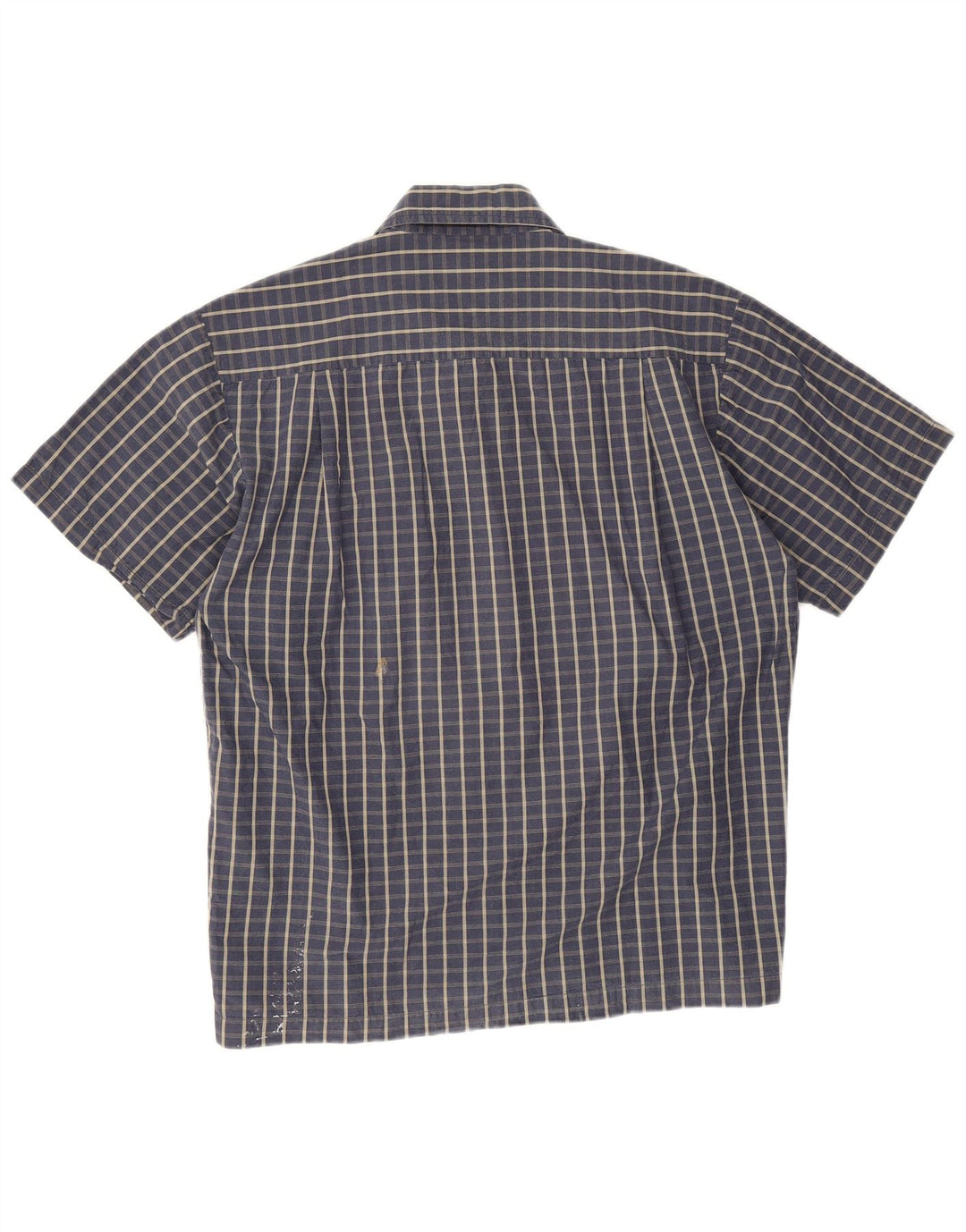 Camisa masculina de manga curta Dickies, algodão xadrez médio azul marinho