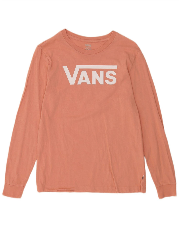VANS Mens Graphic Top Manga Longa Pequeno Rosa Algodão