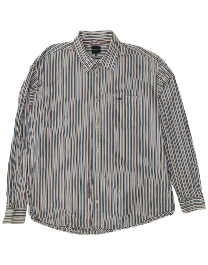 Camisa masculina Dockers tamanho 50/52 2XL listrada branca