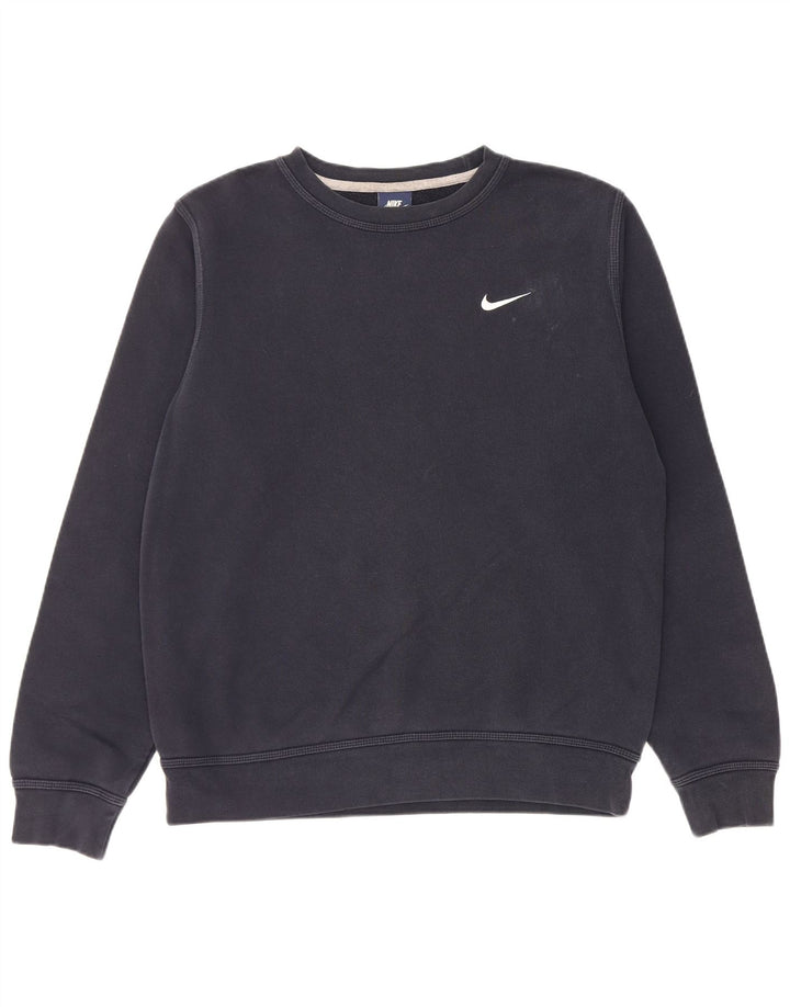 NIKE Mens Moletom Jumper Médio Azul Marinho Algodão