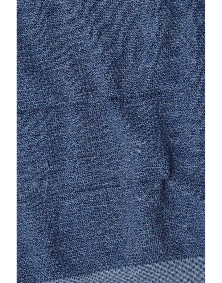 Suéter cardigã masculino Sun68 lã merino azul médio