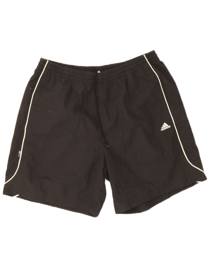 Shorts esportivos masculinos Adidas grande poliéster preto