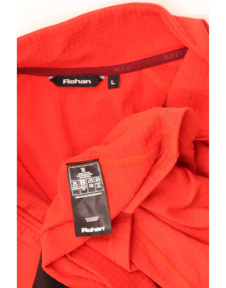 Rohan Mens Zip Neck Pulôver Treino Top Grande Poliéster Vermelho